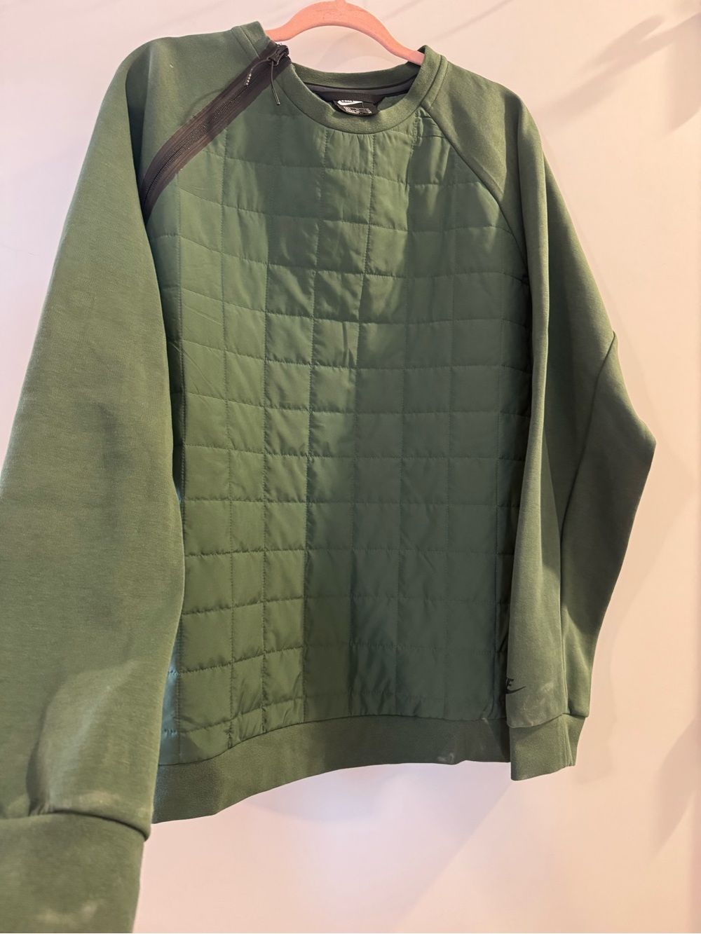 Nike Men's Quilted Crewneck Sweatshirt Green